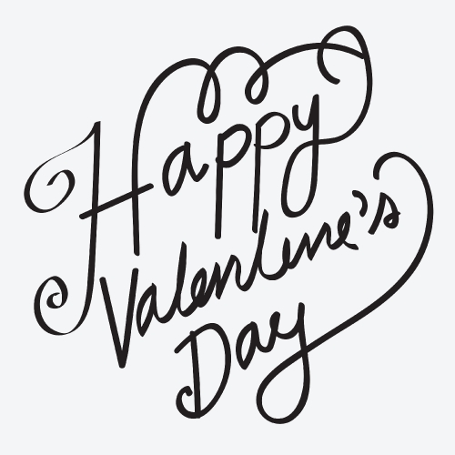HAPPY VALENTINES DAY Hand Lettering handmade calligraphy vector