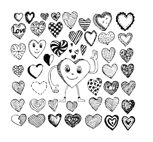 heart drawing and valentines day hearts for your works