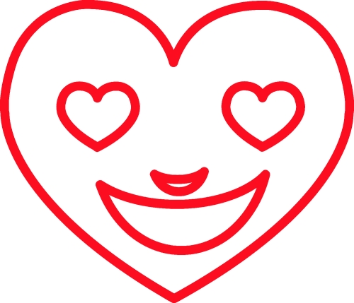 Heart Face Emotion Icon Illustration sign design