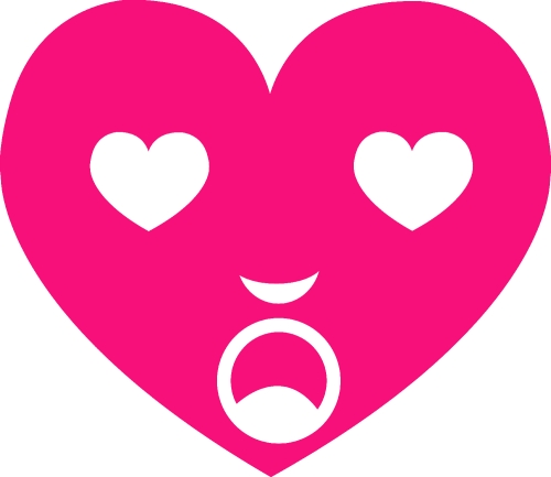 Heart Face Emotion Icon Illustration sign design