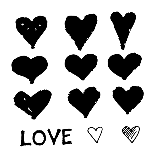 Heart hand draw icon design