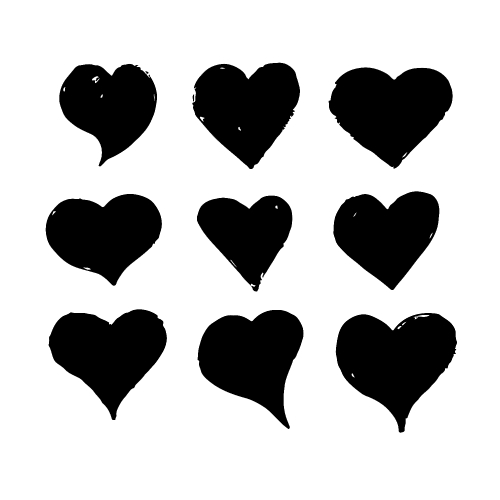 Heart hand draw icon design