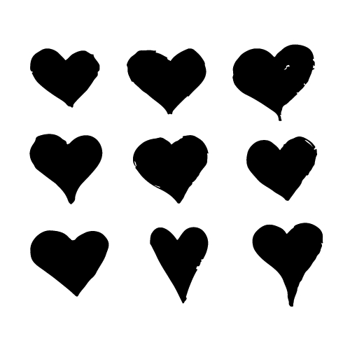 Heart hand draw icon design