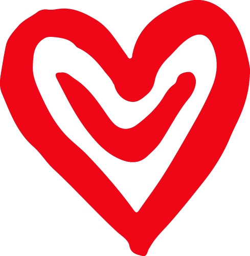 Heart hand draw icon sign design