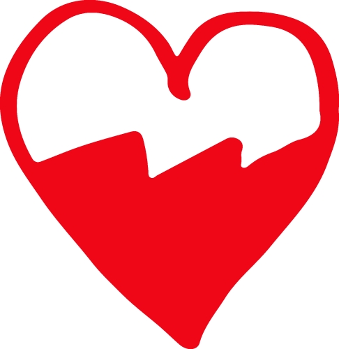 Heart hand draw icon sign design