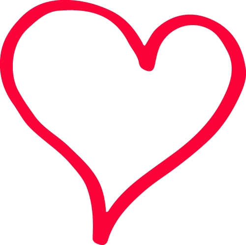 Heart hand draw icon sign design