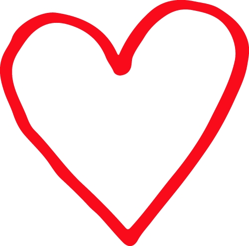 Heart hand draw icon sign design