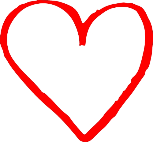 Heart hand draw icon sign design