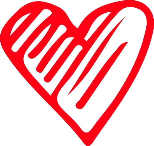 Heart hand draw icon sign design