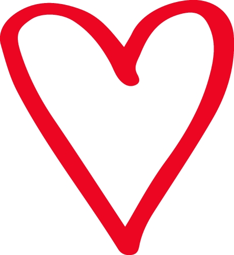 Heart hand draw icon sign design