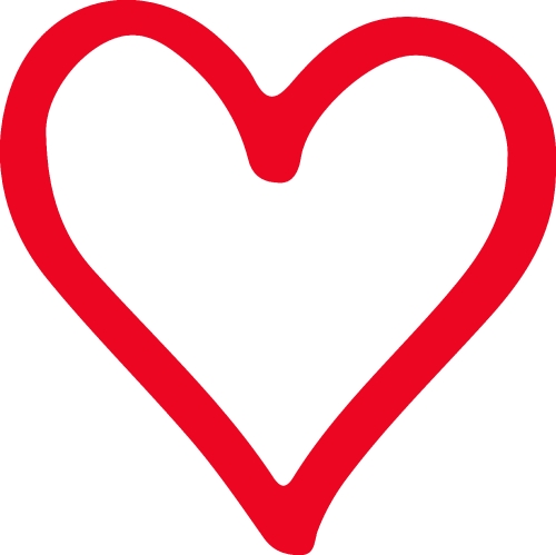 Heart hand draw icon sign design