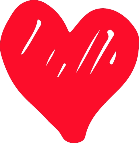 Heart hand draw icon sign design