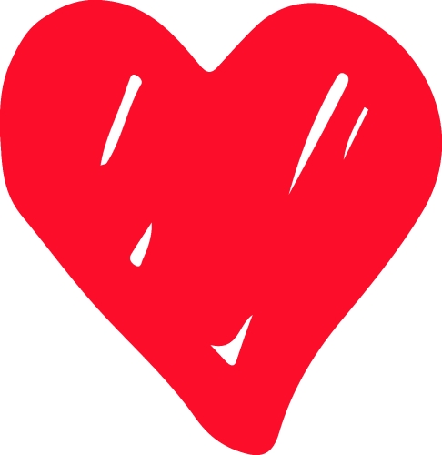 Heart hand draw icon sign design