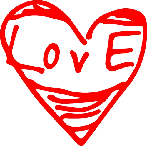Heart hand draw icon sign design