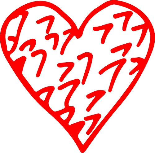 Heart hand draw icon sign design