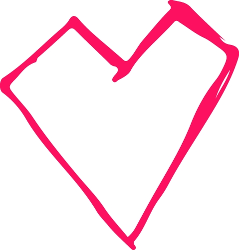 Heart hand draw icon sign design