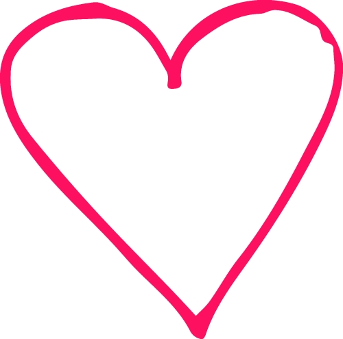 Heart hand draw icon sign design