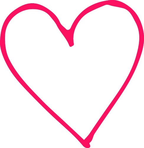 Heart hand draw icon sign design