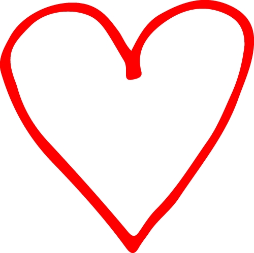 Heart hand draw icon sign design