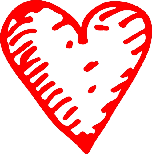 Heart hand draw icon sign design