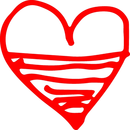 Heart hand draw icon sign design