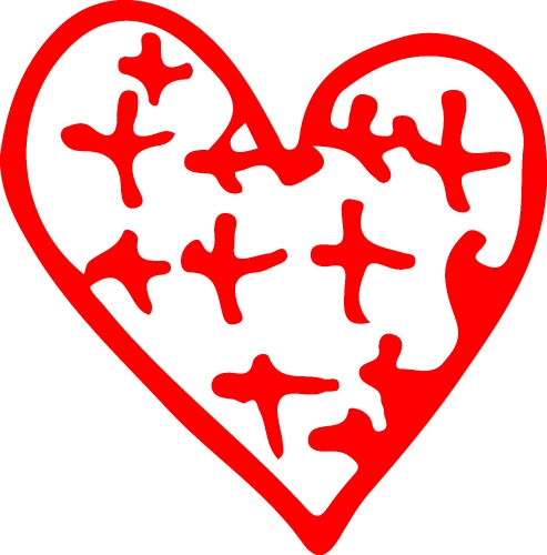 Heart hand draw icon sign design