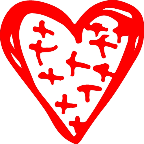 Heart hand draw icon sign design