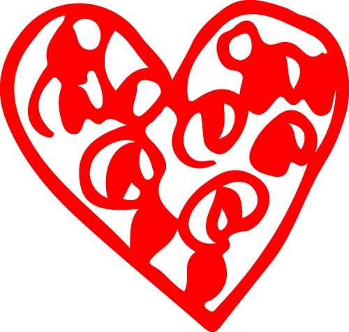 Heart hand draw icon sign design