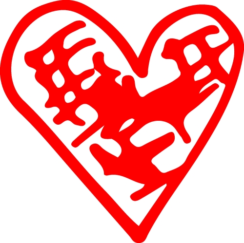 Heart hand draw icon sign design