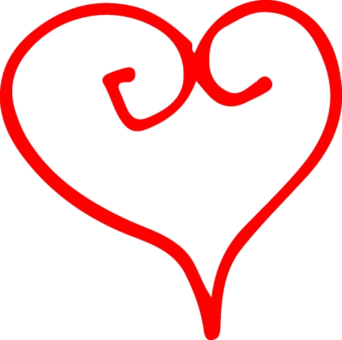 Heart hand draw icon sign design