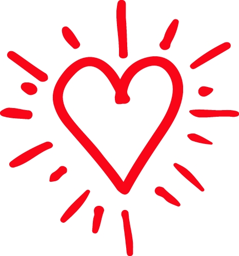 Heart hand draw icon sign design