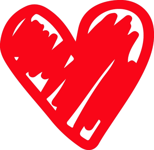 Heart hand draw icon sign design