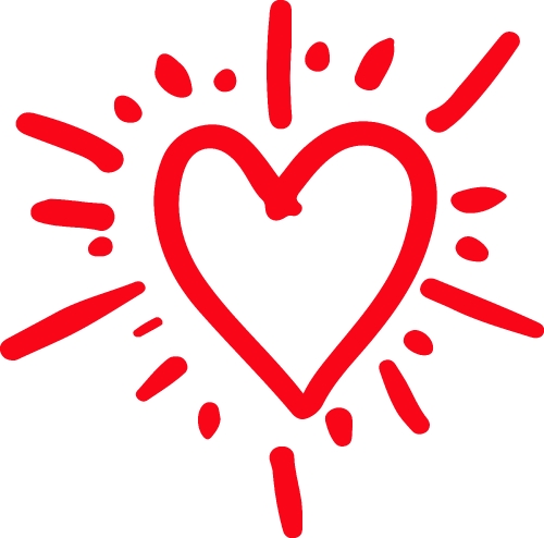 Heart hand draw icon sign design