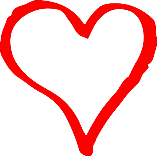 Heart hand draw icon sign design