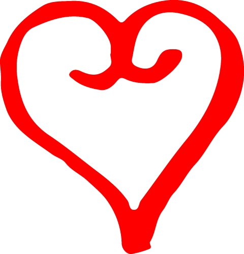 Heart hand draw icon sign design