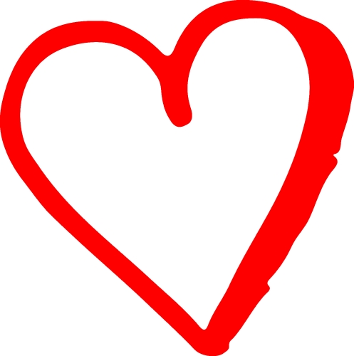 Heart hand draw icon sign design