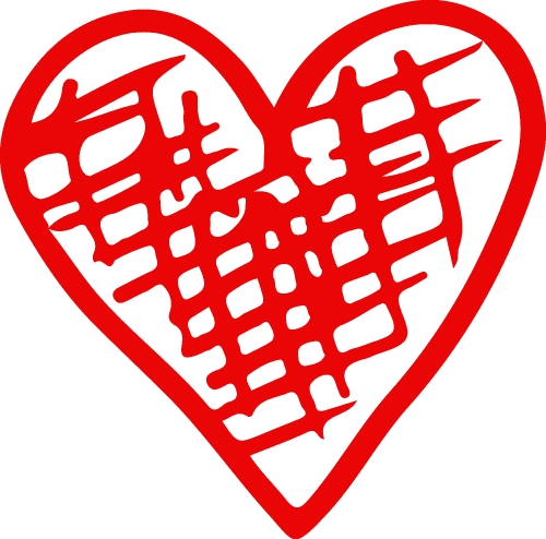 Heart hand draw icon sign design
