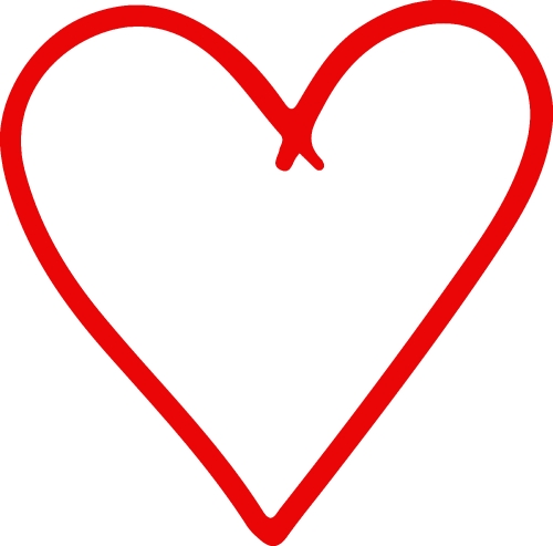 Heart hand draw icon sign design