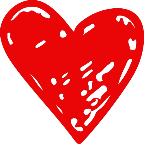 Heart hand draw icon sign design