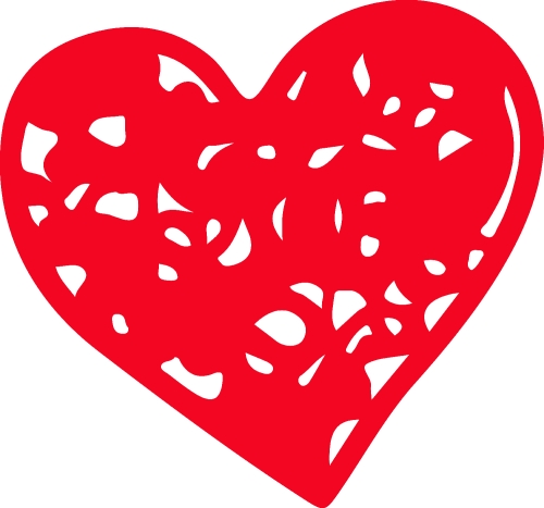 Heart hand draw icon sign design