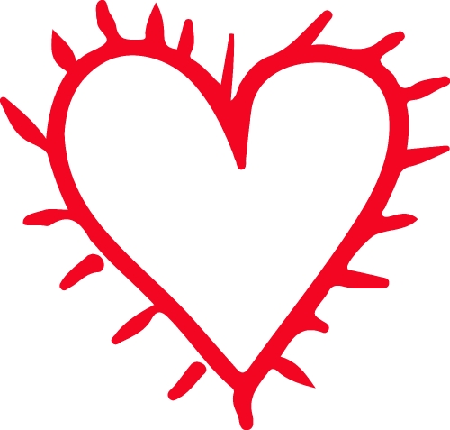 Heart hand draw icon sign design