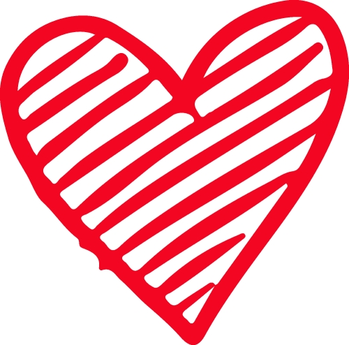 Heart hand draw icon sign design