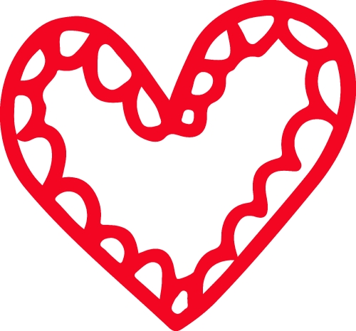 Heart hand draw icon sign design