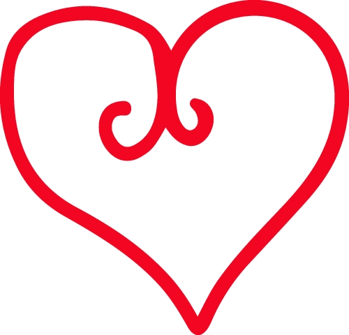 Heart hand draw icon sign design