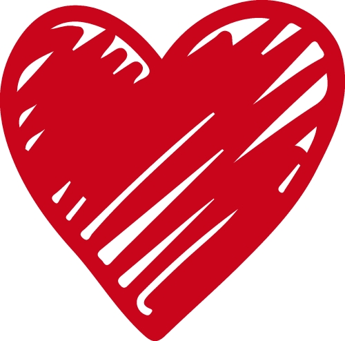 Heart hand draw icon sign design
