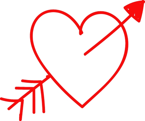 Heart hand draw icon sign design