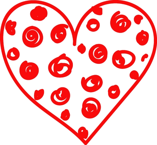 Heart hand draw icon sign design