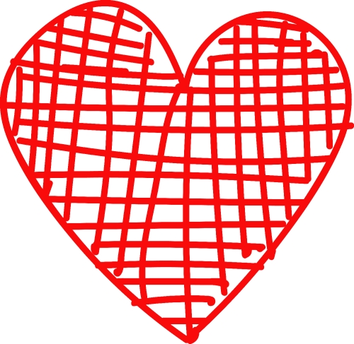 Heart hand draw icon sign design