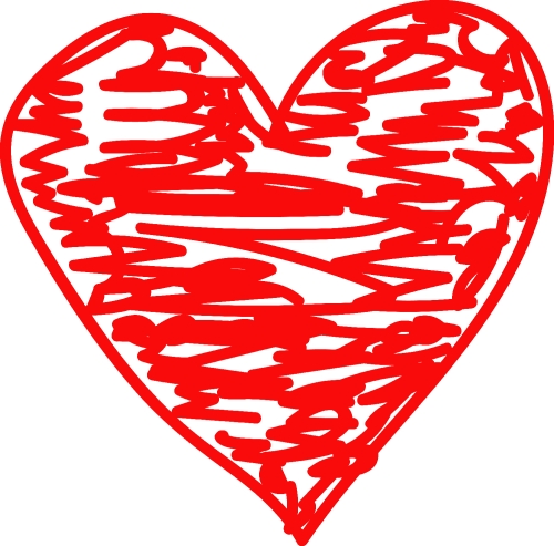 Heart hand draw icon sign design