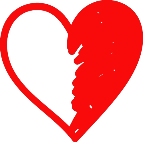 Heart hand draw icon sign design